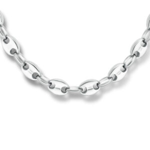 collier koffieboon 42 + 3 cm edelstaal
