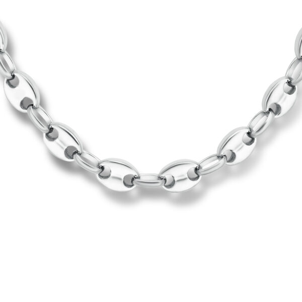 collier koffieboon 42 + 3 cm edelstaal