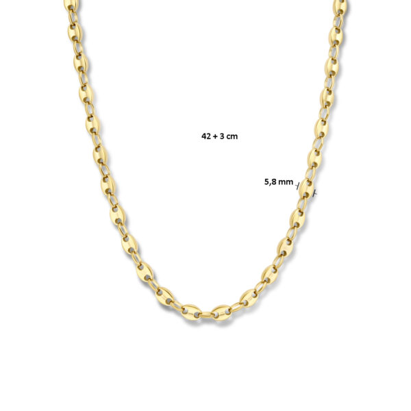 collier koffieboon 42 + 3 cm ion plating edelstaal - Afbeelding 4
