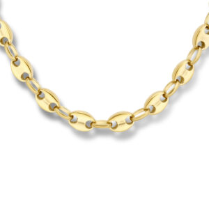collier koffieboon 42 + 3 cm ion plating edelstaal
