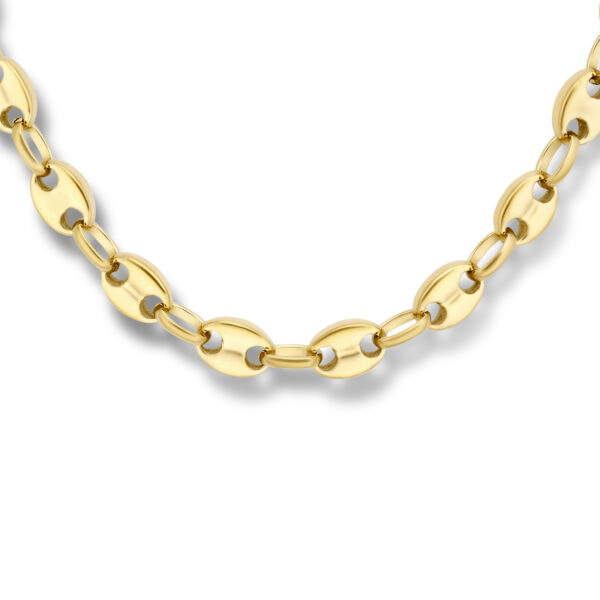 collier koffieboon 42 + 3 cm ion plating edelstaal