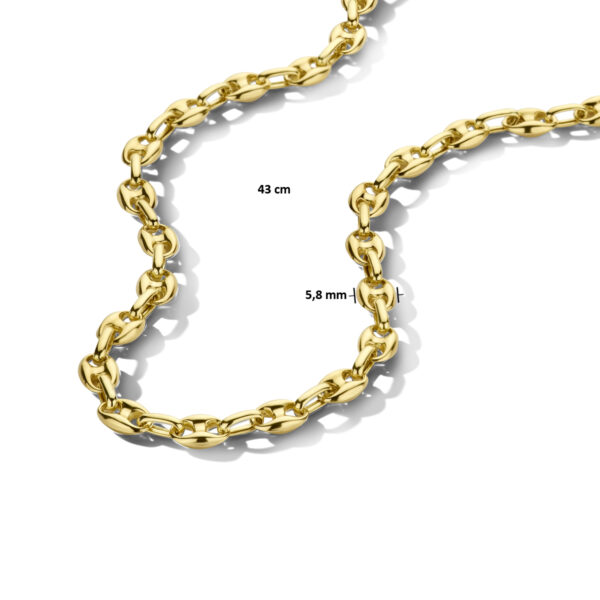 collier koffieboon 5,8 mm 43 cm 14K geelgoud - Afbeelding 5