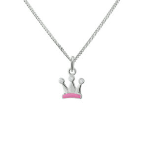 collier kroon 36 + 4 cm zilver gerhodineerd