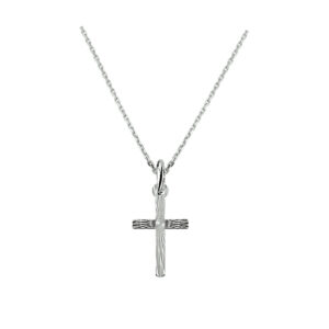 collier kruis 1,3 mm 41 + 4 cm zilver gerhodineerd