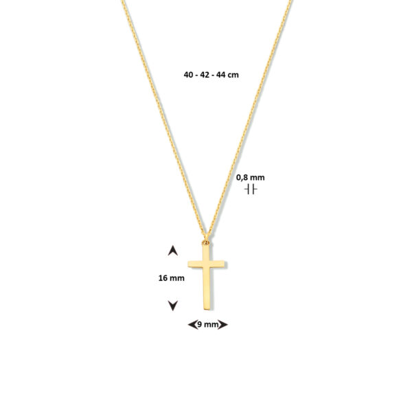 collier kruis 40 - 42 - 44 cm 14K geelgoud - Afbeelding 4