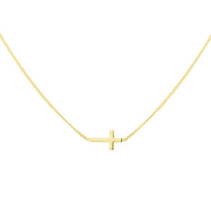 collier kruis 40 + 5 cm 3 micron zilver verguld (geel)