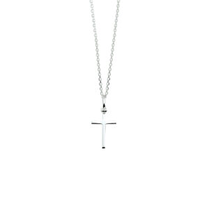 collier kruis 41 + 4 cm zilver wit