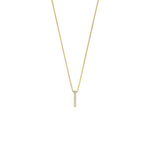 collier lab grown diamant 0.04ct g vs 40 + 2 + 2 cm 14K geelgoud