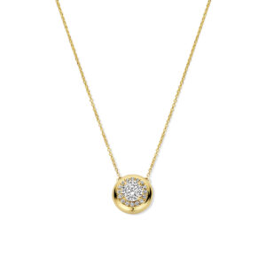 collier lab grown diamant 0.495ct h si 14K geelgoud