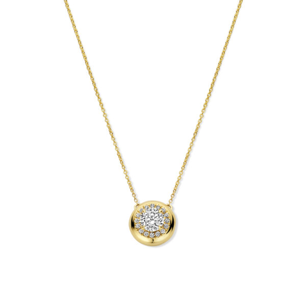 collier lab grown diamant 0.495ct h si 14K geelgoud