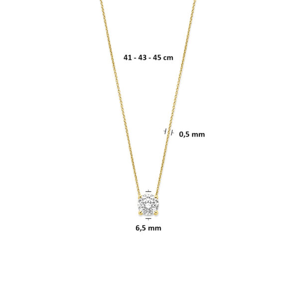 collier lab grown diamant 1.00ct g vs 41 - 43 - 45 cm 14K geelgoud - Afbeelding 4