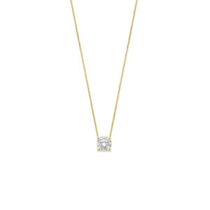 collier lab grown diamant 1.00ct g vs 41 - 43 - 45 cm 14K geelgoud