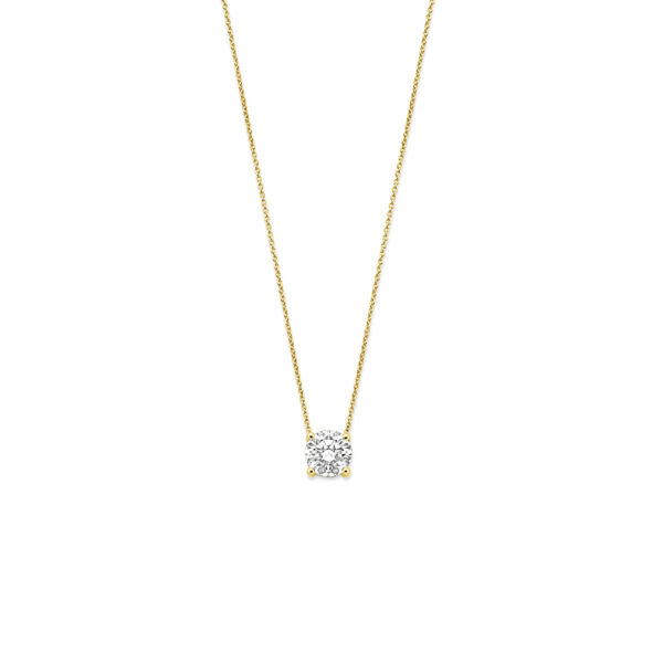 collier lab grown diamant 1.00ct g vs 41 - 43 - 45 cm 14K geelgoud