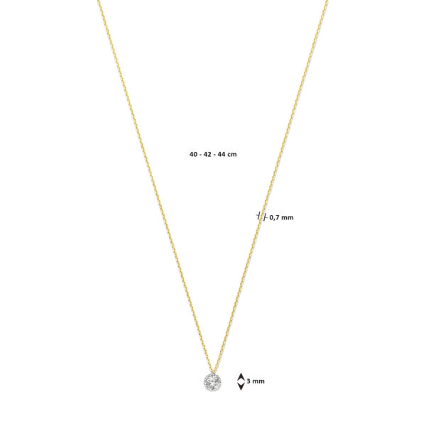collier lab grown diamant 40 - 42 - 44 cm 0.25ct g si 14K geelgoud - Afbeelding 4