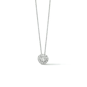 collier lab grown diamant 40 - 42 - 44 cm 0.33ct h si halo 14K witgoud met palladium