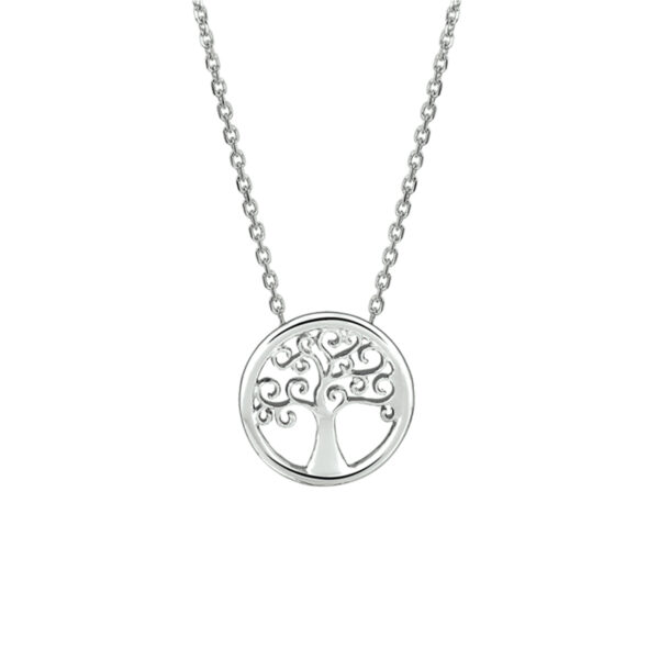 collier levensboom 1,5 mm 41 + 4 cm zilver gerhodineerd