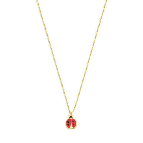 collier lieveheersbeestje 36 - 38- 40 cm 14K geelgoud