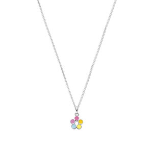 collier lieveheersbeestje 36 + 4 cm zilver gerhodineerd
