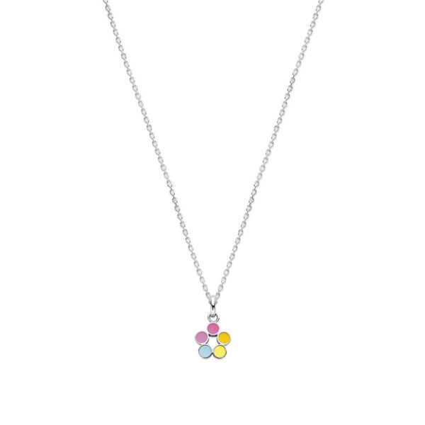 collier lieveheersbeestje 36 + 4 cm zilver gerhodineerd