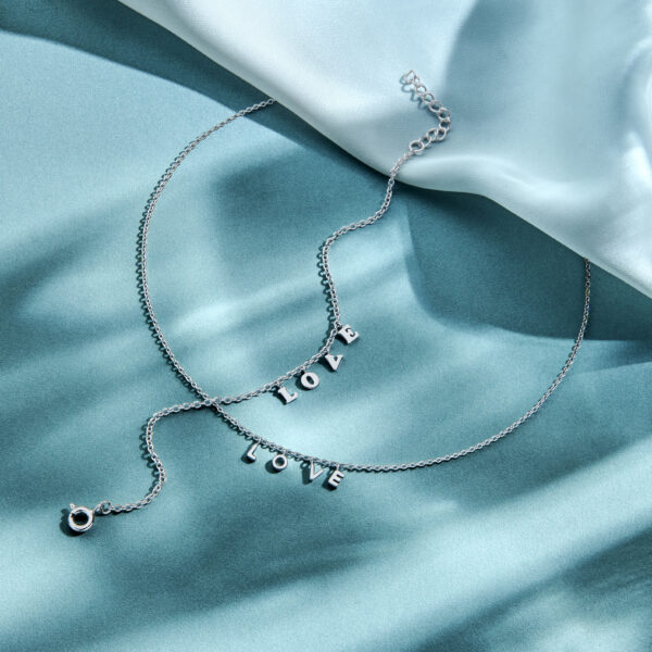 collier love 41 + 4 cm zilver gerhodineerd - Afbeelding 5