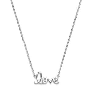 collier love 41 - 43 - 45 cm zilver gerhodineerd