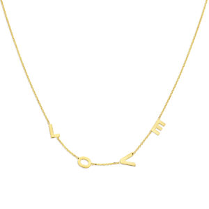 collier love 42 + 3 cm 14K geelgoud