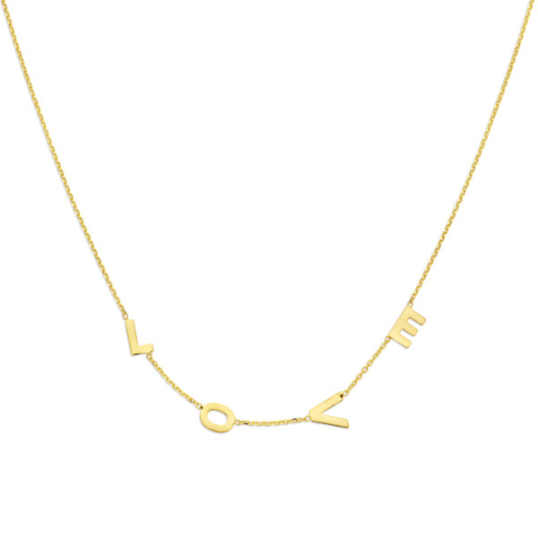 collier love 42 + 3 cm 14K geelgoud