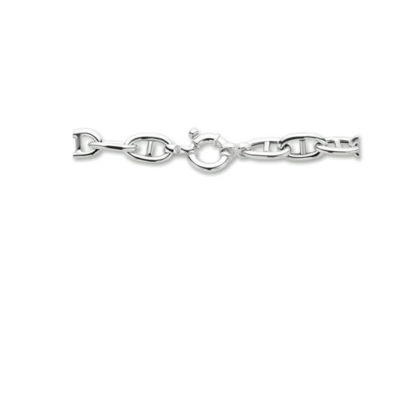 collier marine 10,3 mm 45 cm met groot springslot zilver gerhodineerd - Afbeelding 3