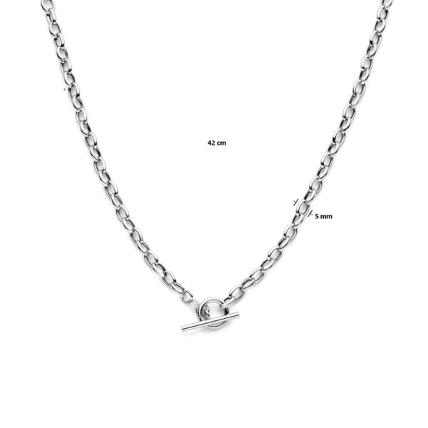collier marine 5 mm 42 cm kapittelslot zilver gerhodineerd - Afbeelding 4