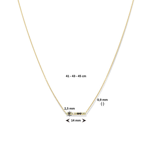 collier natuurlijke kleurstenen 41 - 43 - 45 cm 14K geelgoud - Afbeelding 4