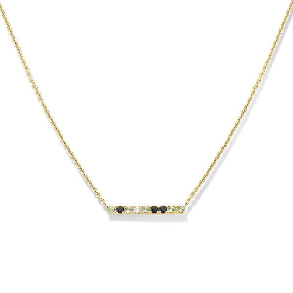 collier natuurlijke kleurstenen 41 - 43 - 45 cm 14K geelgoud