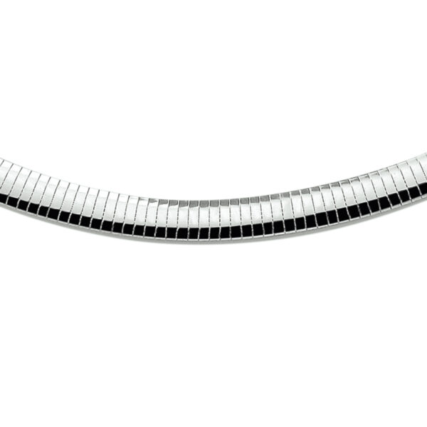 collier omega bol 8 mm 45 cm zilver wit