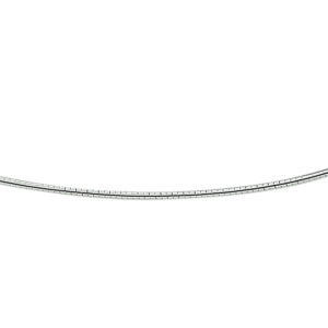 collier omega rond 1,4 mm 42 + 3 cm zilver wit