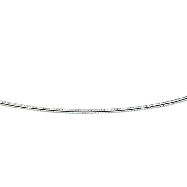 collier omega rond 1,4 mm 42 + 3 cm zilver wit