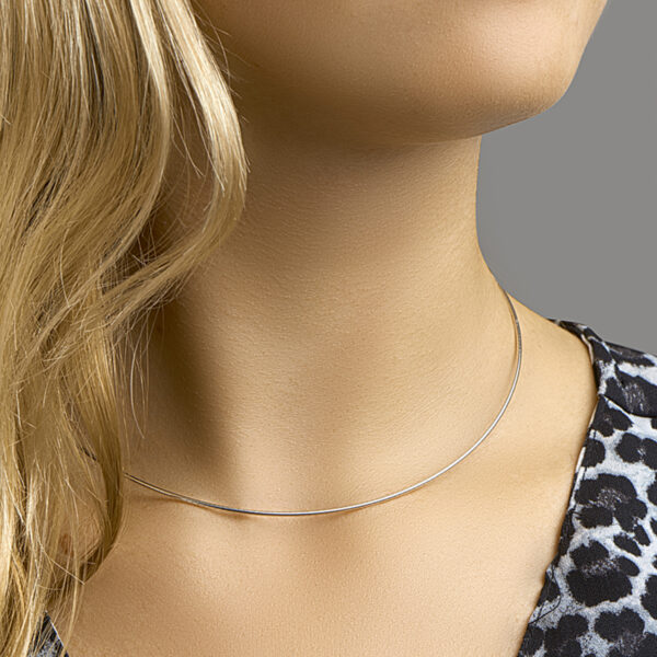 collier omega rond 1,4 mm zilver gerhodineerd - Afbeelding 3