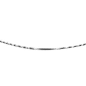collier omega rond 1,4 mm zilver gerhodineerd