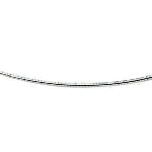 collier omega rond 1,6 mm 42 + 3 cm zilver wit