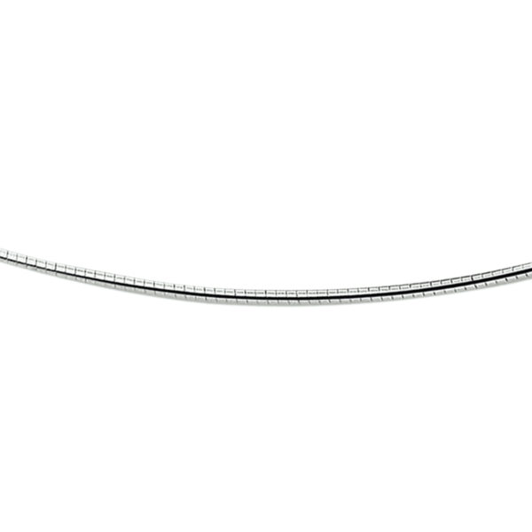 collier omega rond 1,6 mm 42 + 3 cm zilver wit
