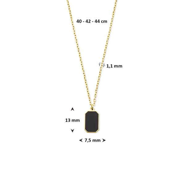 collier onyx 40 - 42 - 44 cm 14K geelgoud - Afbeelding 4