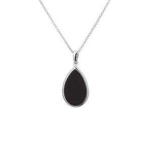 collier onyx 42 + 3 cm zilver gerhodineerd