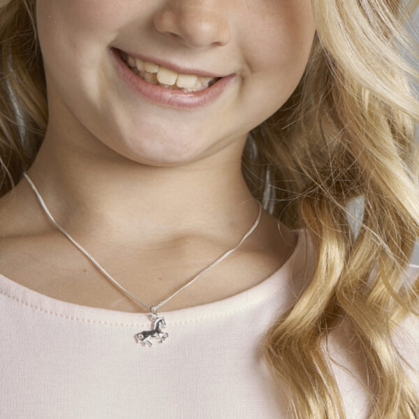 collier paard 36 + 4 cm zilver wit - Afbeelding 2