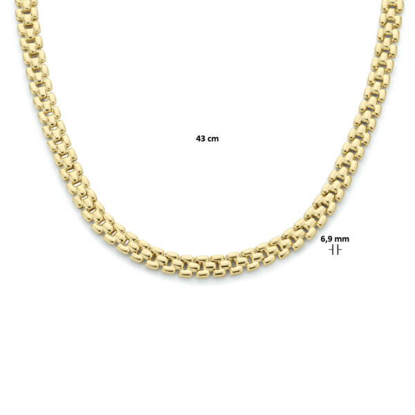 collier panter 6,9 mm 43 cm 3 micron zilver verguld (geel) - Afbeelding 4