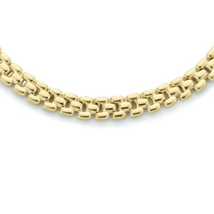 collier panter 6,9 mm 43 cm 3 micron zilver verguld (geel)