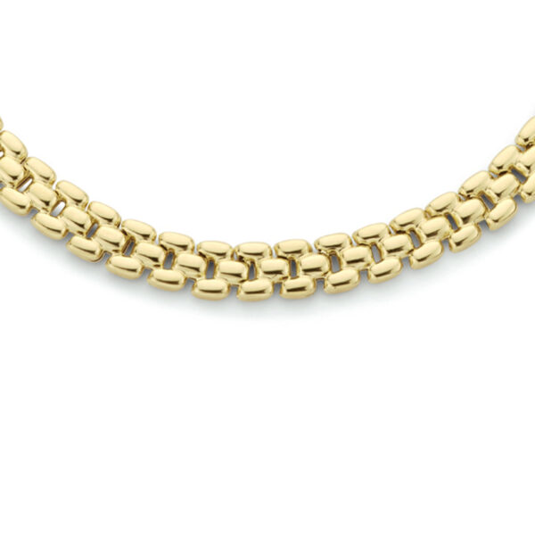collier panter 6,9 mm 43 cm 3 micron zilver verguld (geel)