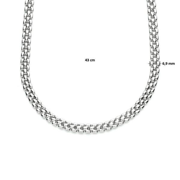 collier panter 6,9 mm 43 cm zilver gerhodineerd - Afbeelding 4