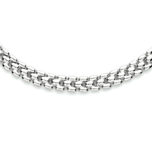 collier panter 6,9 mm 43 cm zilver gerhodineerd