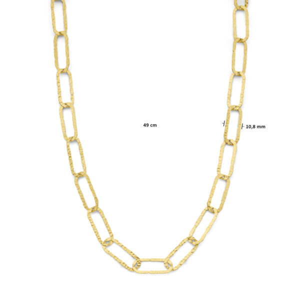 collier paperclip 10,8 mm 49 cm 3 micron zilver verguld (geel) - Afbeelding 4