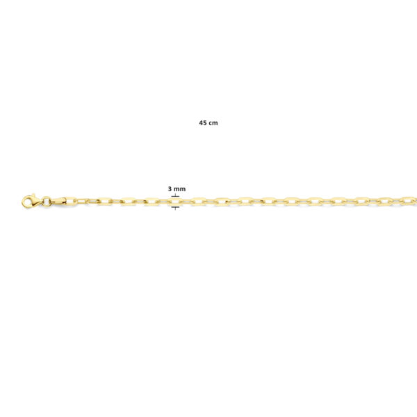 collier paperclip 3 mm 45 cm 14K geelgoud - Afbeelding 3