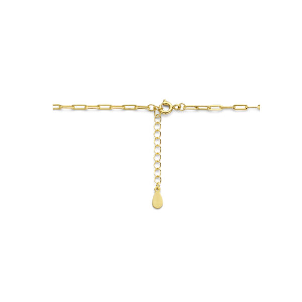 collier paperclip en parel 41 + 4 cm zilver verguld (geel) - Afbeelding 3