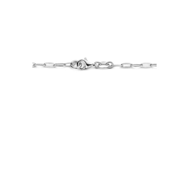 collier paperclip plat 2,4 mm 40 + 4 cm zilver gerhodineerd - Afbeelding 3